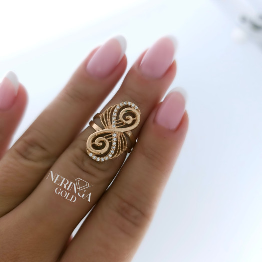 Rose gold women's ring #65036