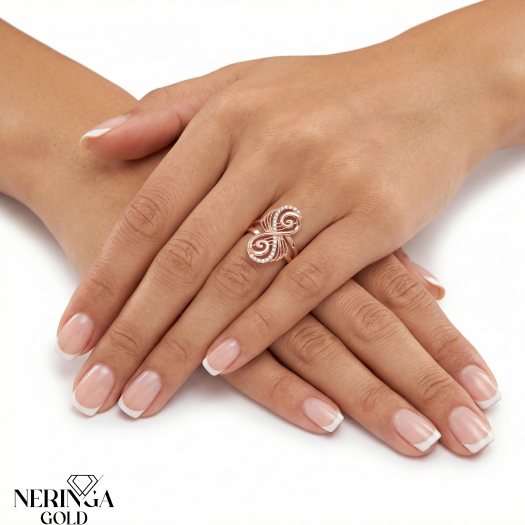 Rose gold women's ring #65036