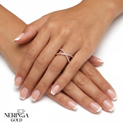 Rose gold women's ring #65683