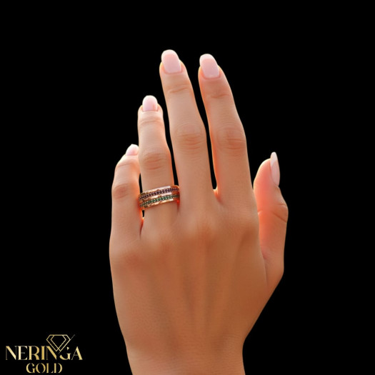 Rose gold women's ring #65745