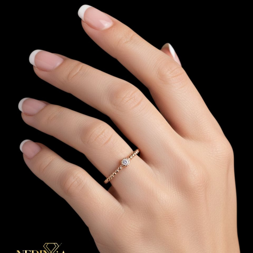 Rose gold women's ring #64875