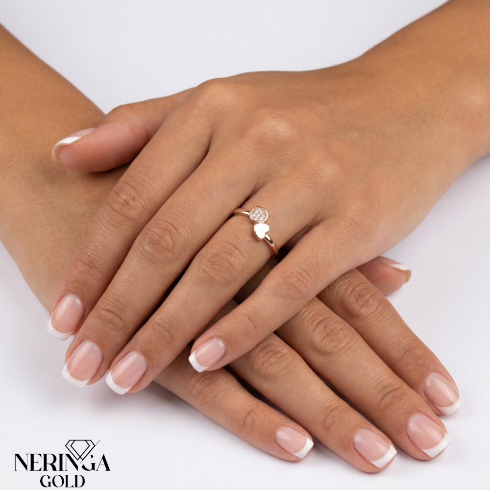 Rose gold women's ring #65199