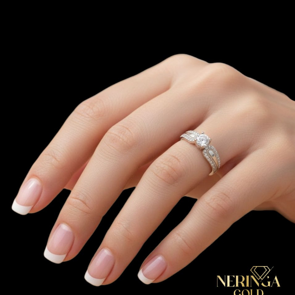 White gold women's ring #65243