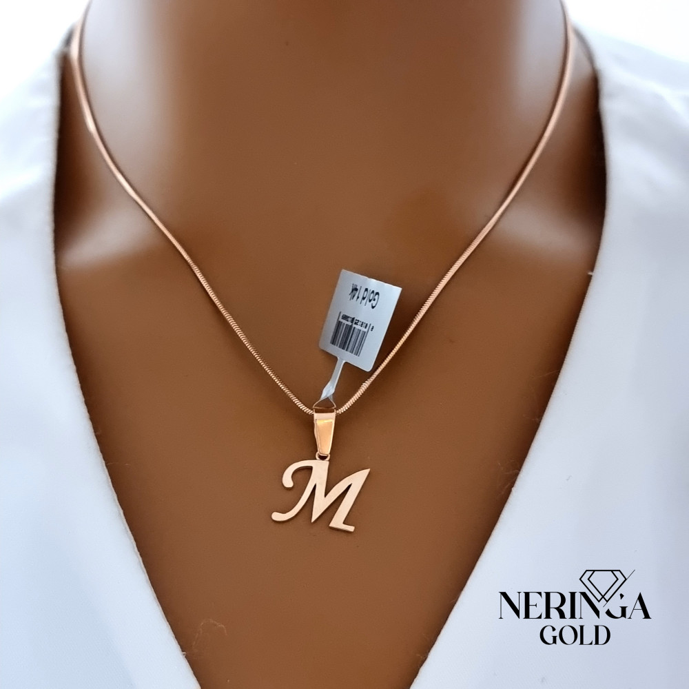 Rose gold letter pendant #68521