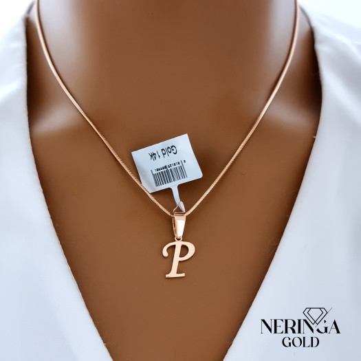 Rose gold letter pendant #68519