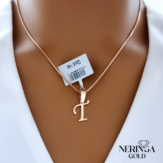 Rose gold letter pendant #68522