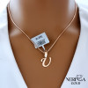 Rose gold letter pendant #68524