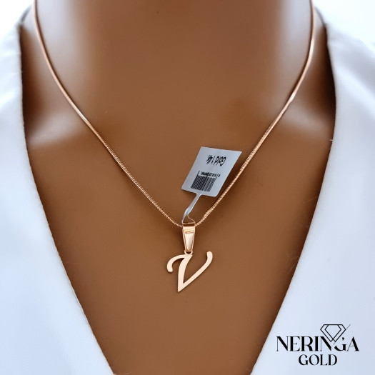 Rose gold letter pendant #68523