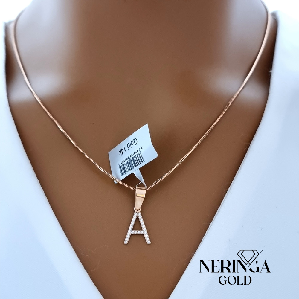 Rose gold letter pendant #69042