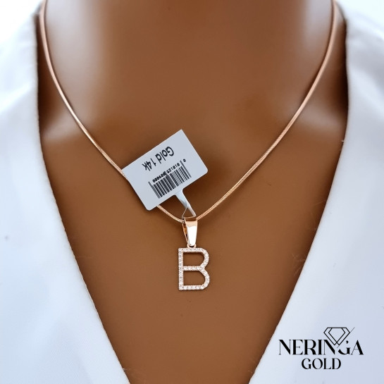 Rose gold letter pendant #68511