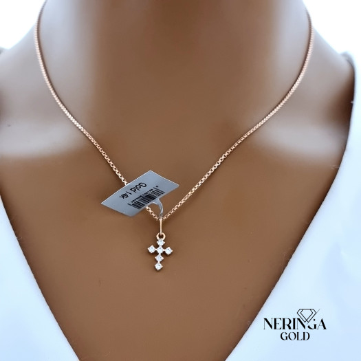 Rose gold cross pendant #67177