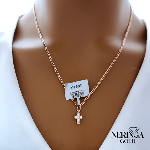 Rose gold cross pendant #67182