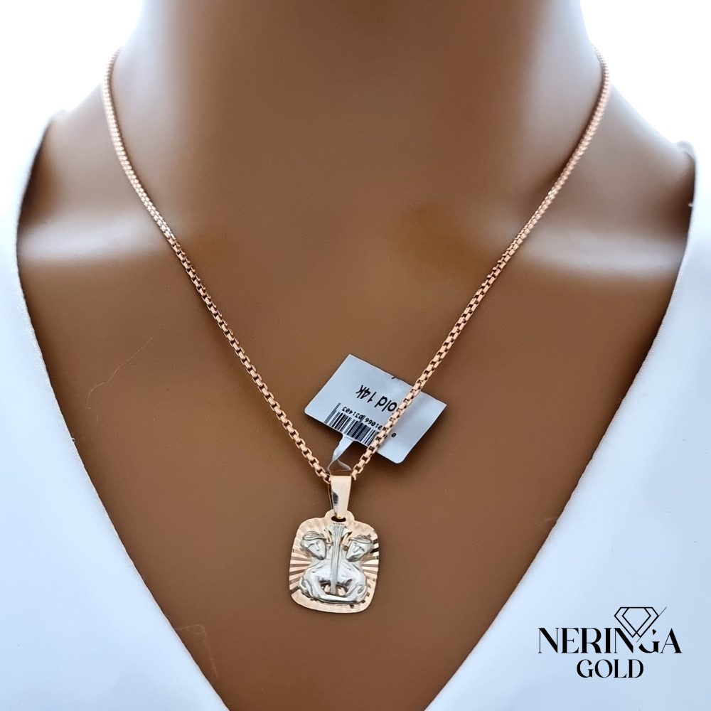 White rose gold zodiac sign pendant #66468