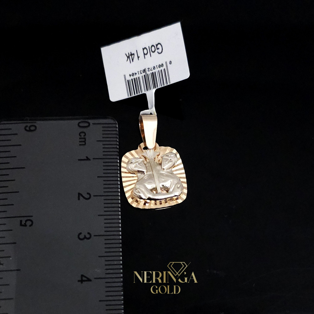 White rose gold zodiac sign pendant #66468