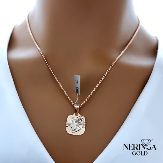 White rose gold zodiac sign pendant #66466