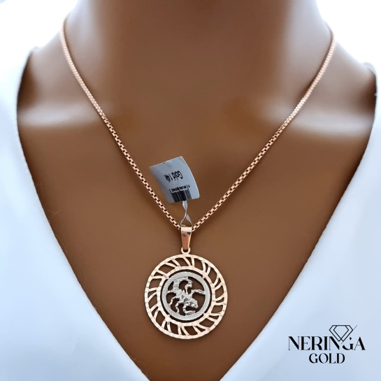 White rose gold zodiac sign pendant #66452