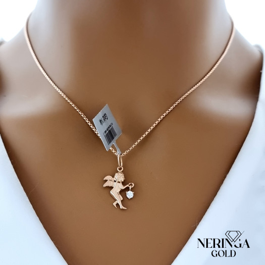 Rose gold angel pendant #69052