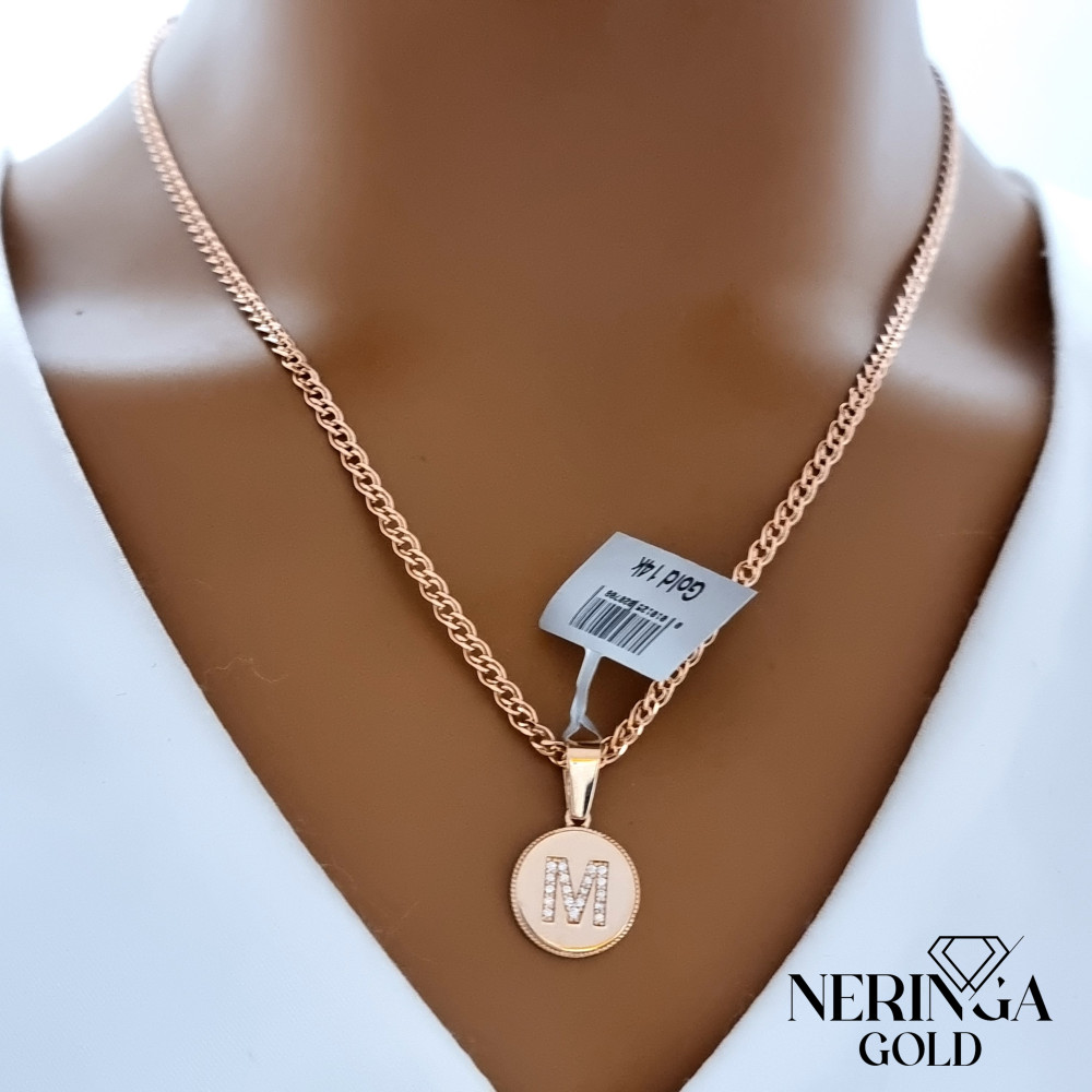 Rose gold letter pendant #68386