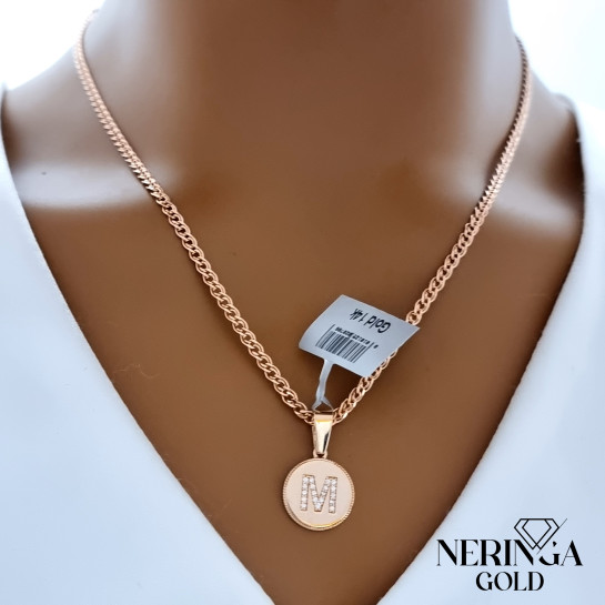 Rose gold letter pendant #68386