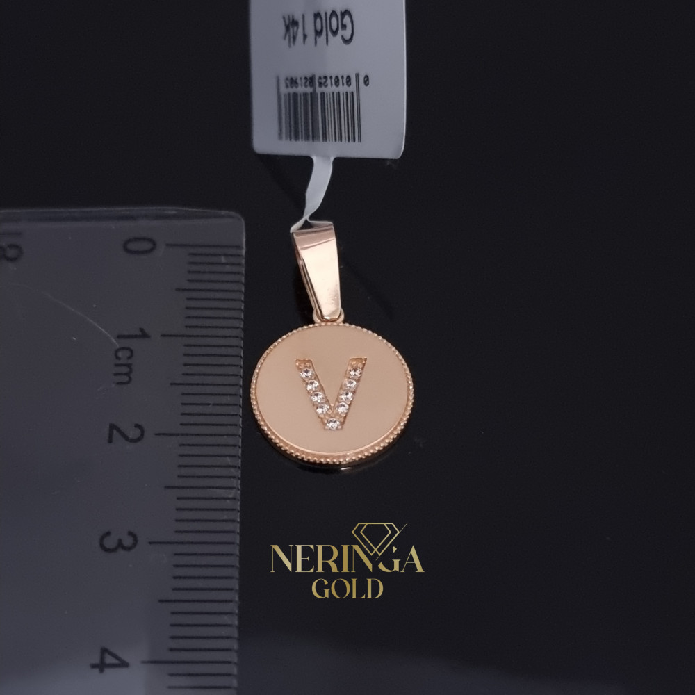 Rose gold letter pendant #68251