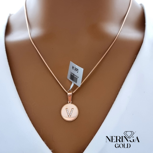 Rose gold letter pendant #68251