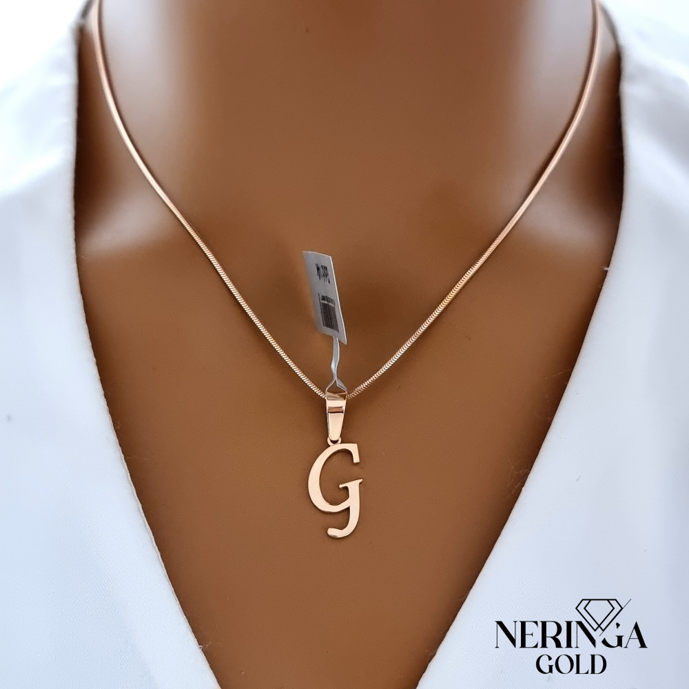 Rose gold letter pendant #68512