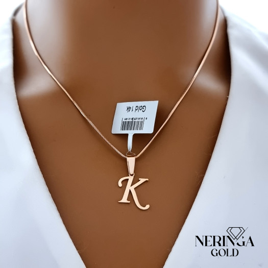 Rose gold letter pendant #68516