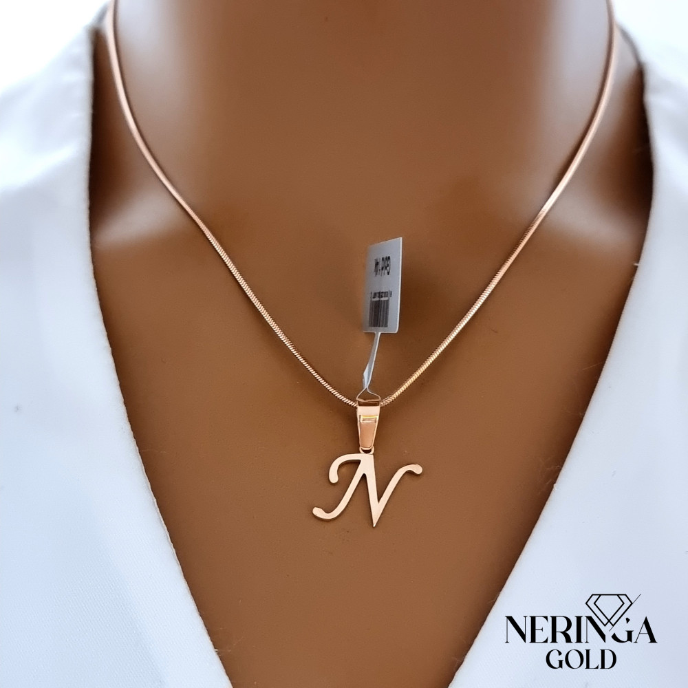 Rose gold letter pendant #68514