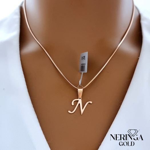 Rose gold letter pendant #68514