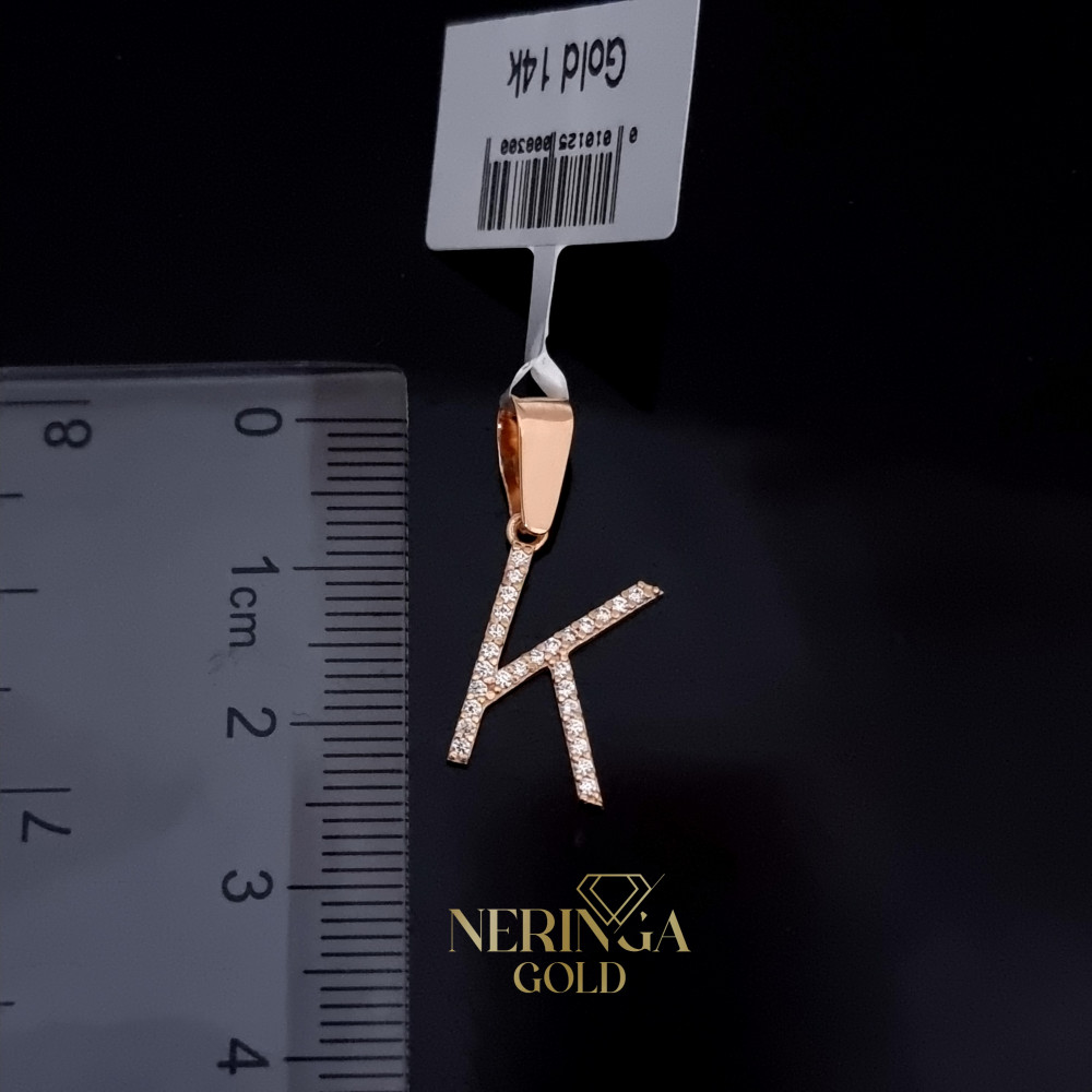 Rose gold letter pendant #68509