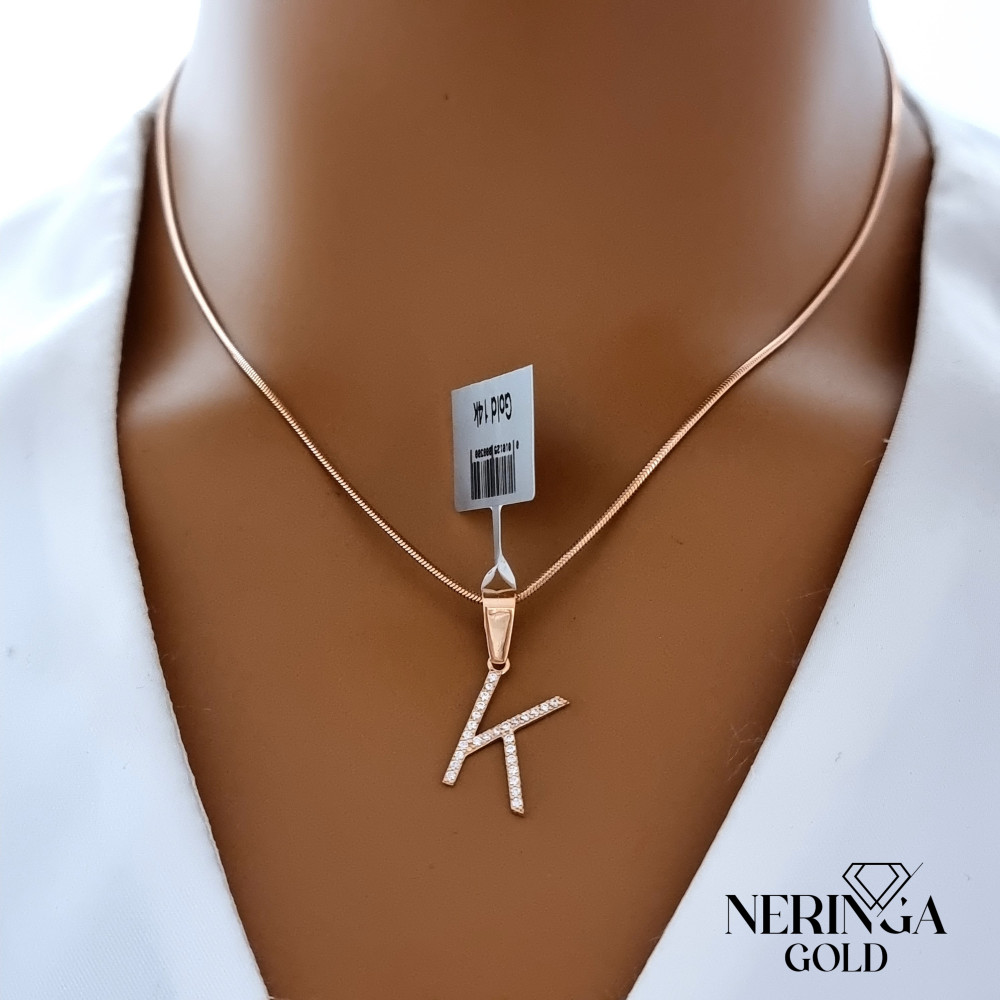 Rose gold letter pendant #68509