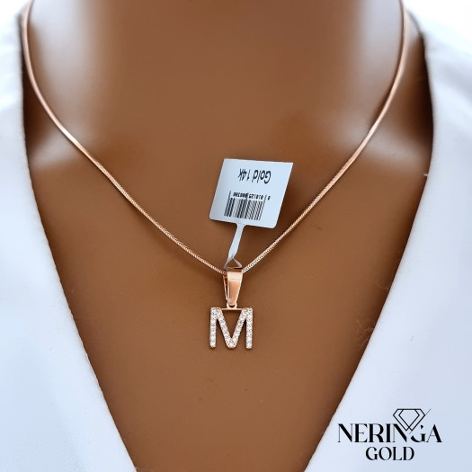 Rose gold letter pendant #68507