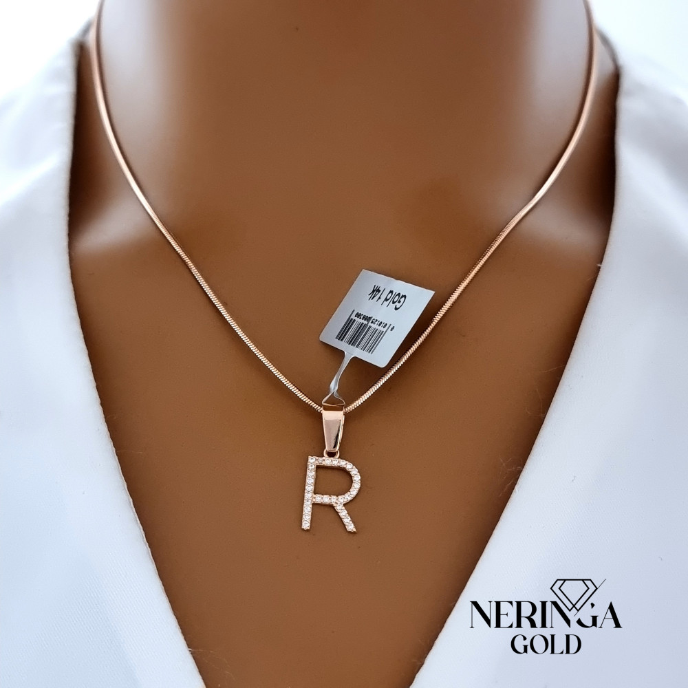 Rose gold letter pendant #68508