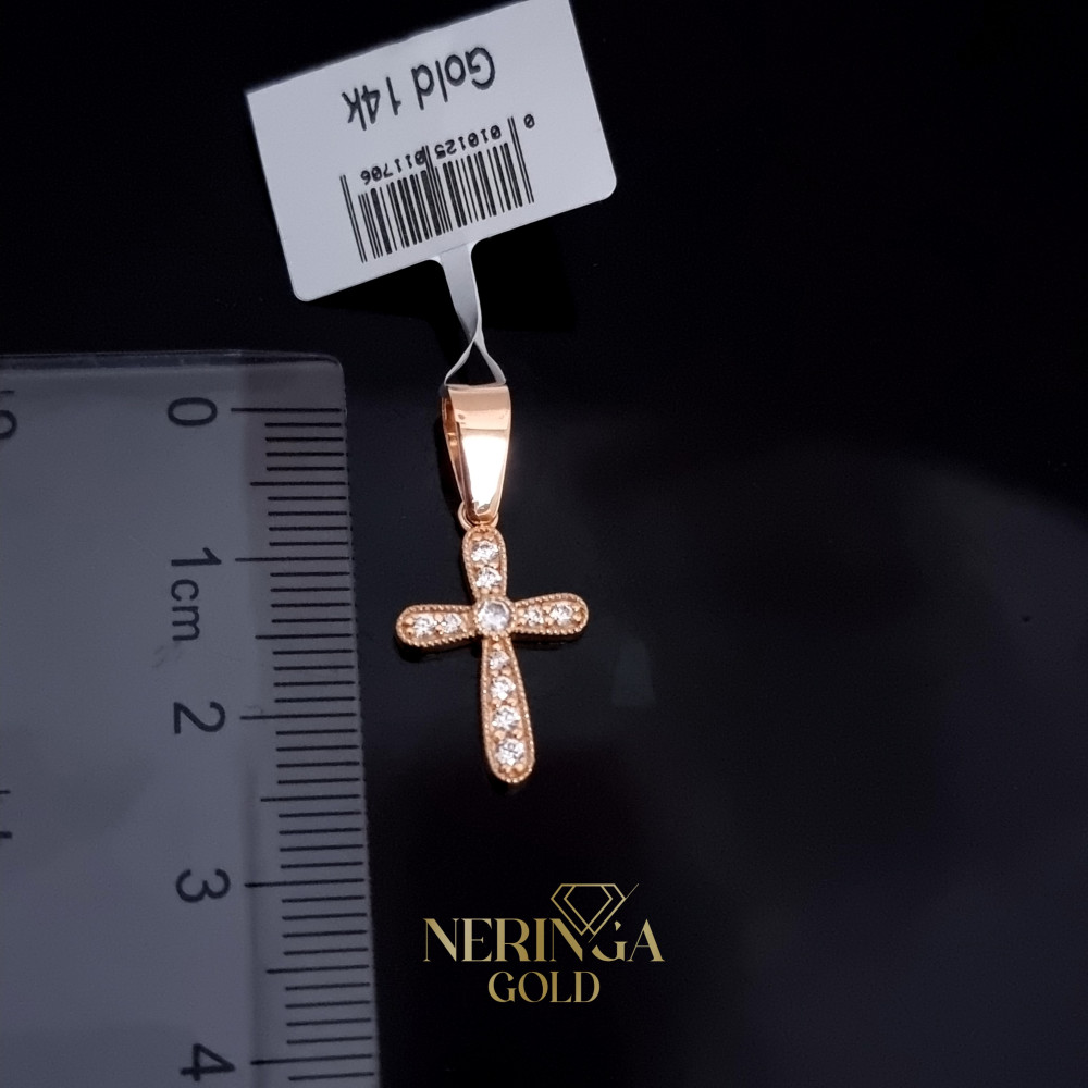 Rose gold cross pendant #68502