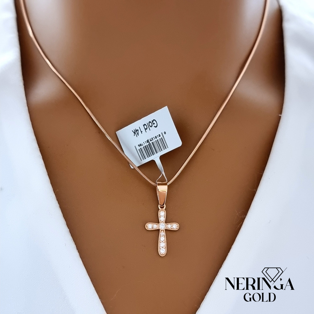 Rose gold cross pendant #68502