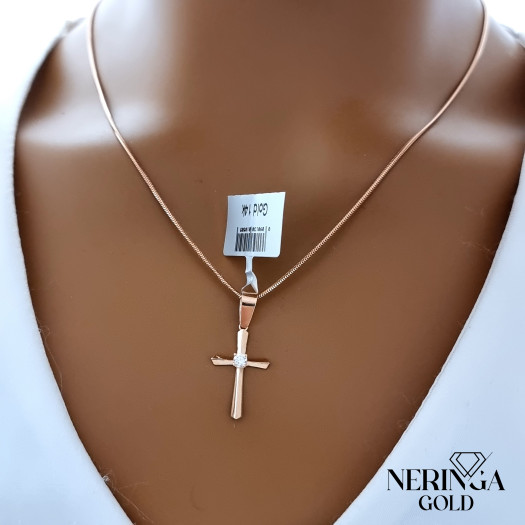 Rose gold cross pendant #69046