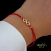 Rose red color cord gold thread bracelet #66834 Rose red color cord gold thread bracelet #66834