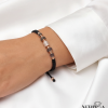 Rose black color cord gold thread bracelet #66858