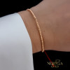 Rose red color cord gold thread bracelet #68442