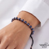 Rose black color cord gold thread bracelet #69322