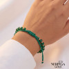 Rose green color cord gold thread bracelet #69316