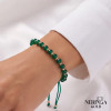 Rose green color cord gold thread bracelet #69316