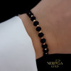 Rose black color cord gold thread bracelet #68476