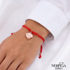 Rose red color cord gold thread bracelet #69356