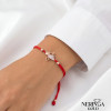 Rose red color cord gold thread bracelet #69419